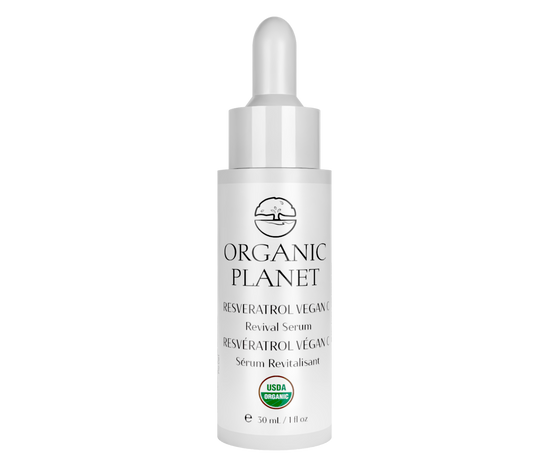 RESVERATROL VEGAN C Revival Serum – concentrated vegan serum with Resveratrol Complex-C, antioxidants, and flavonoids to nourish, protect, and brighten skin.