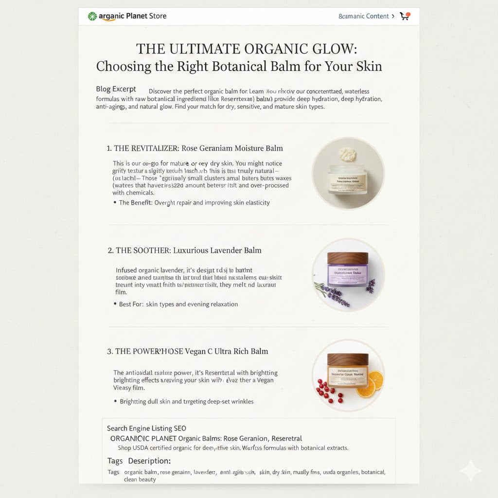 The Ultimate Organic Glow: Choosing the Right Botanical Balm for Your Skin